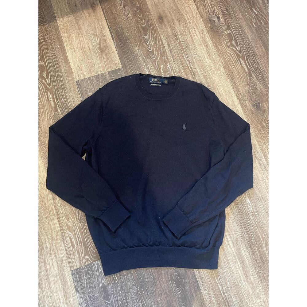 navy polo ralph lauren merino wool sweater